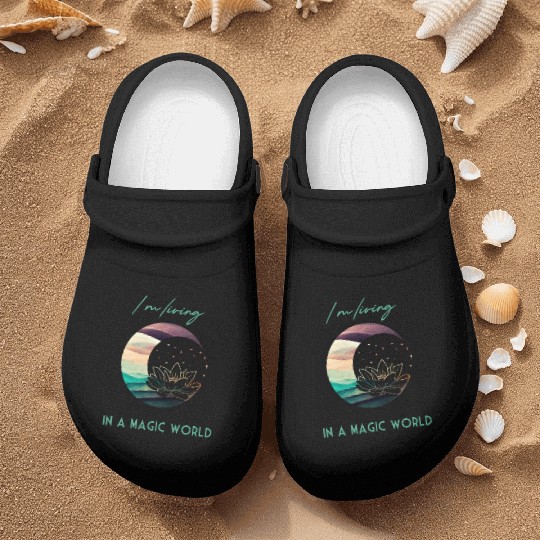 Magic Spiritual Desert Moon Water Lily Nurse Clogs