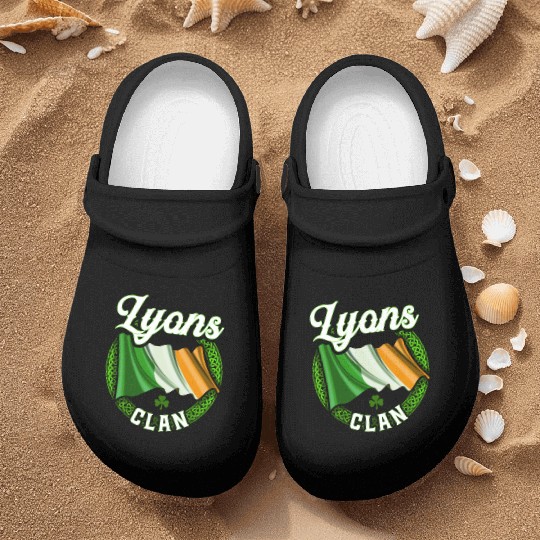 Lyons Surname Irish Last Name Ireland Flag Nurse Clogs