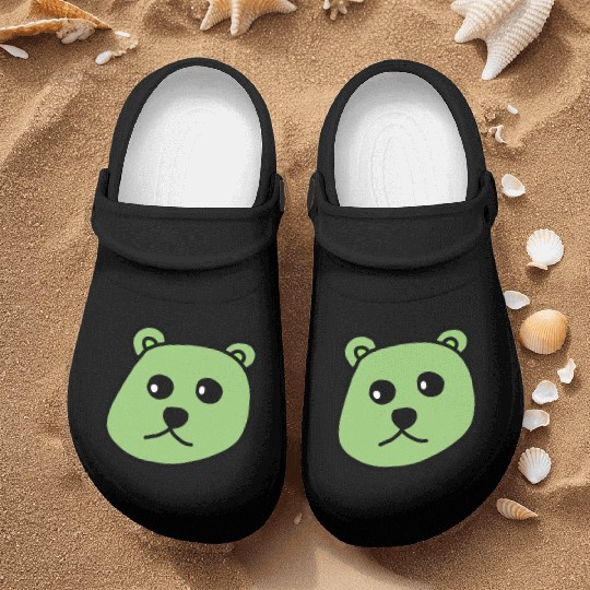 green teddy bear Nurse Clogs