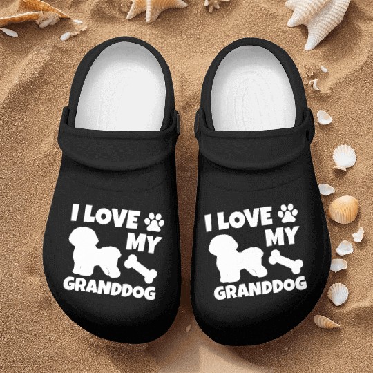 I Love My Granddog Bichon Frise Nurse Clogs