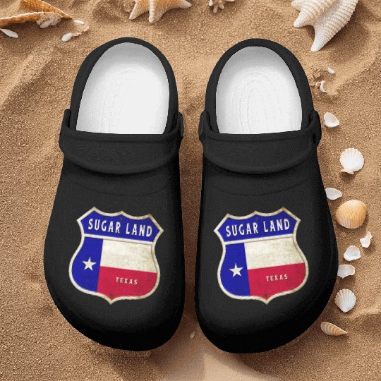 Sugar Land Texas Crest Flag Design Nurse Clogs