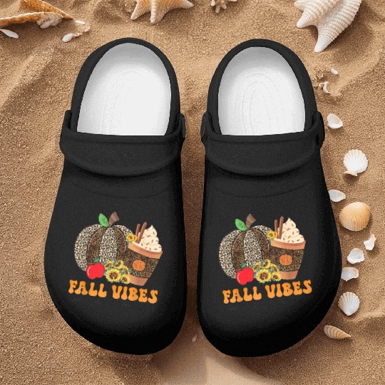 Groovy Fall Vibes Teacher Life Pumpkin Nurse Clogs
