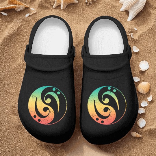 Ying Yang Bass Guitar Player Nurse Clogs