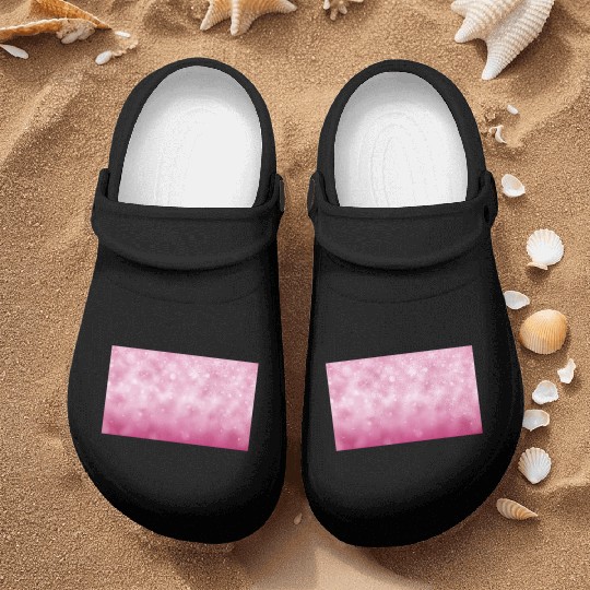 Pink Bokeh Christmas Snowflakes Nurse Clogs