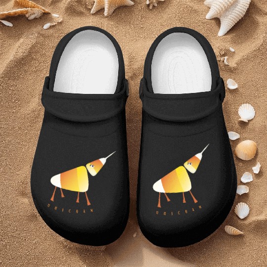 UNICORN Funny Candy Corn Halloween Nurse Clogs