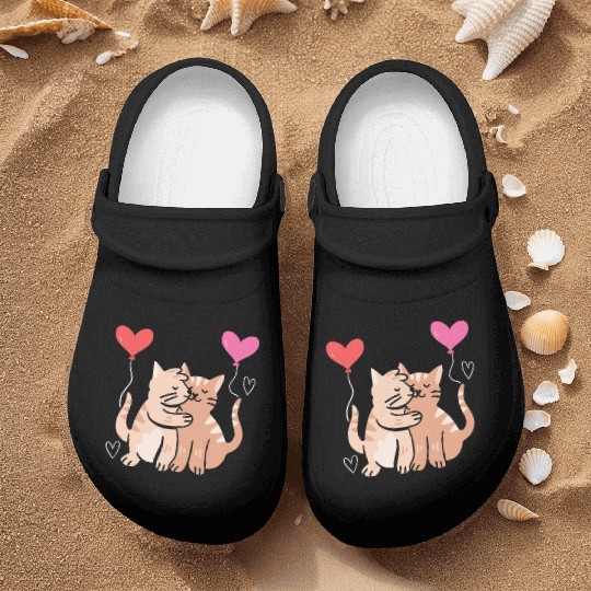 Cat Lover Valentines Day Hearts Day Cupid Love Nurse Clogs