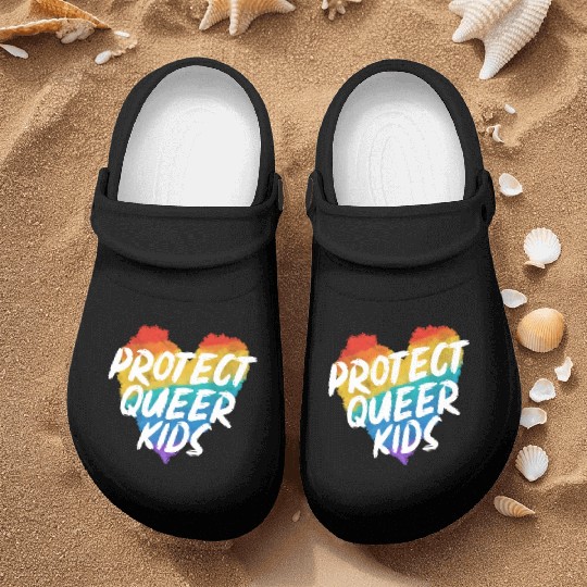 Protect The Queer Kids Rainbow Pride Month Nurse Clogs