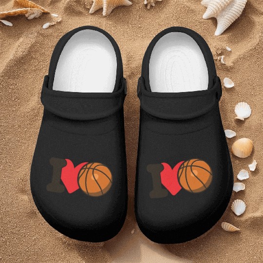 I Love Basketball For Basketball Lover Nurse Clogs