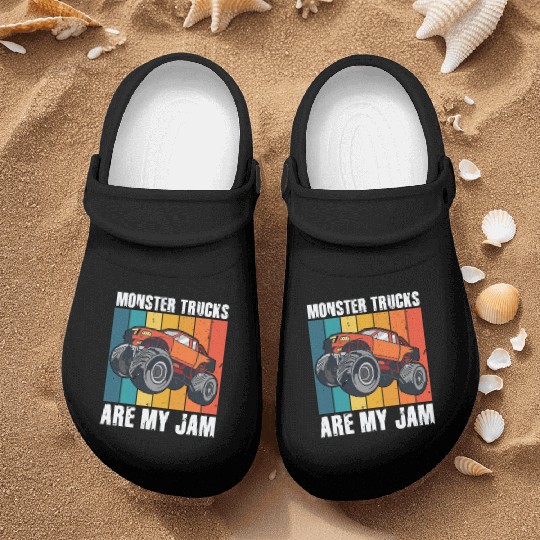 Monster Trucks Are My Jam Vintage Retro Nurse Clogs