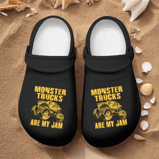 Monster Trucks Are My Jam Vintage Retro Nurse Clogs