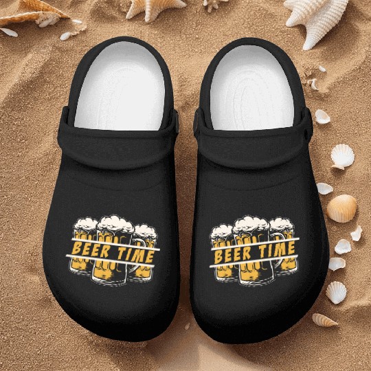 Beer Time Drinking Men Beer Lover Nurse Clogs