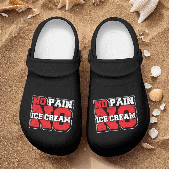 No Pain No Ice Cream Funny Gym Saying Fitness Card Nurse Clogs