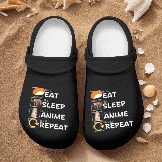 Eat Sleep Anime Repeat Nurse Clogs, Anime Manga