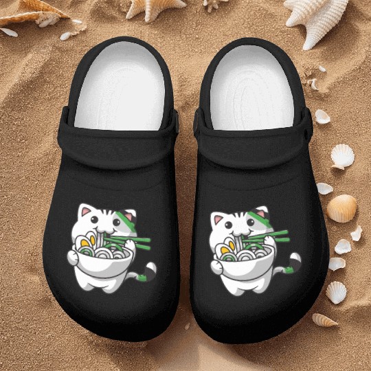Demiromantic Pride Kawaii Cat Ramen Noodles Nurse Clogs