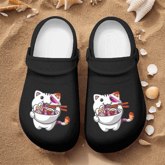 Lesbian Pride Gay Kawaii Cat Ramen Noodles Lesbian Nurse Clogs