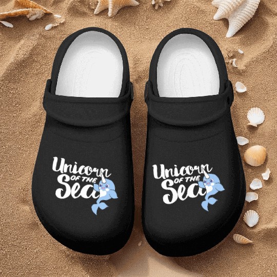 Unicorn of the sea narwhal humor Nurse Clogs