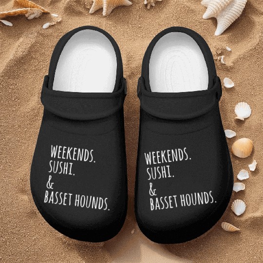 Weekends Sushi And Basset Hounds Nurse Clogs
