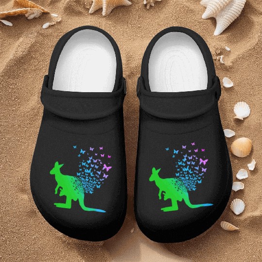 Butterfly & Kangaroo In Nature Australia Kangaroo Nurse Clogs