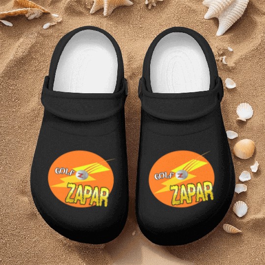 Zapar Orange and Yellow Golf Logo Nurse Clogs