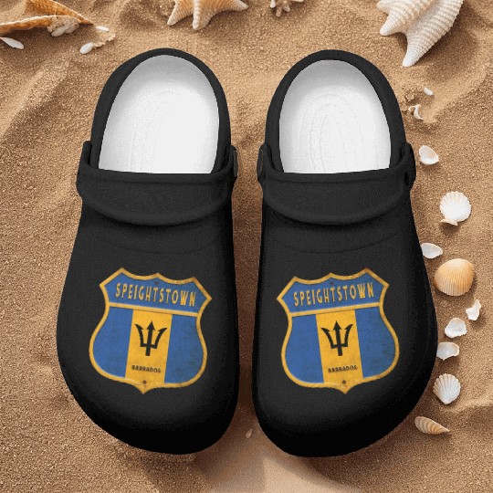 Speightstown Barbados coat of arms flag design Nurse Clogs