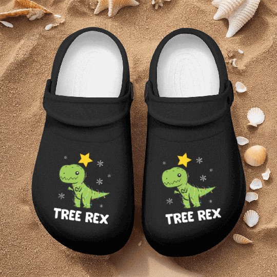 T-Rex - Tree Rex fairy lights star snowflake Nurse Clogs