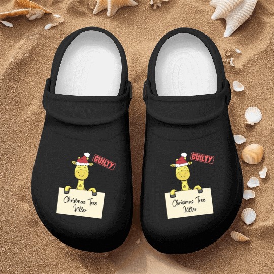 Giraffe christmas funny prison Nurse Clogs