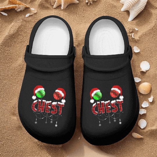 Chest Nuts Christmas Funny Matching Couple Nurse Clogs