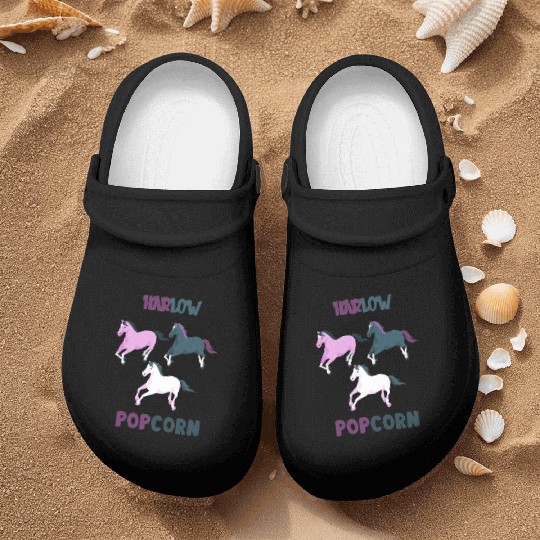 Harlow And Popcorn Merch Popcorn The Pony Nurse Clogs