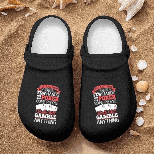 Poker Casino Poker Player Gambling Roulette Gift Nurse Clogs