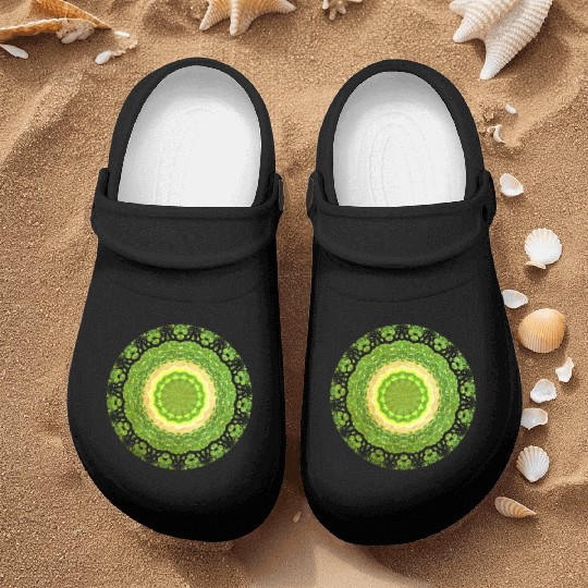 Green Yellow Sun Nurse Clogs