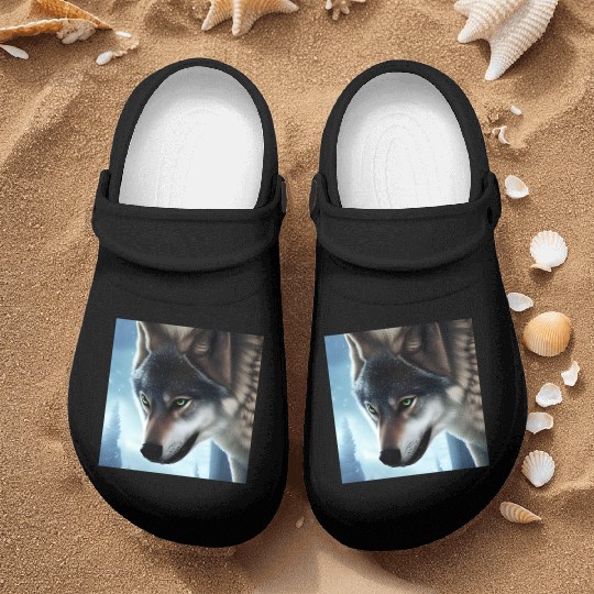 Wolf portrait Nurse Clogs