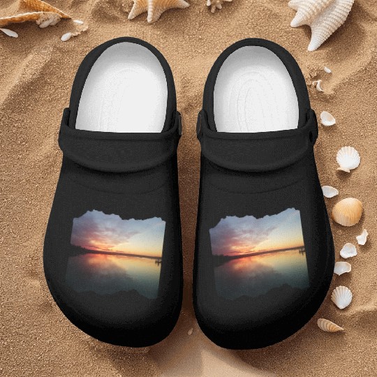 Beautiful photography of ocean waves and sunset Nurse Clogs