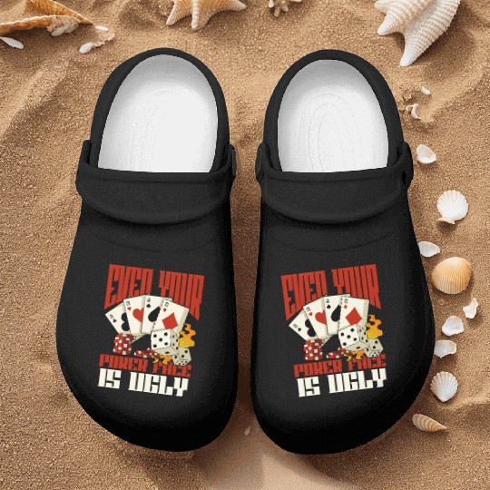 Poker Casino Poker Player Gambling Roulette Gift Nurse Clogs
