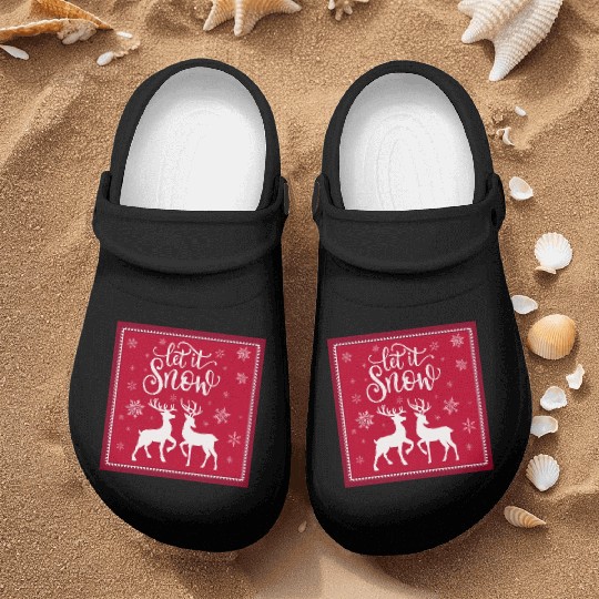 Let it snow with beautiful deer Nurse Clogs