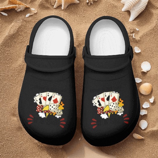 Poker Casino Poker Player Gambling Roulette Gift Nurse Clogs