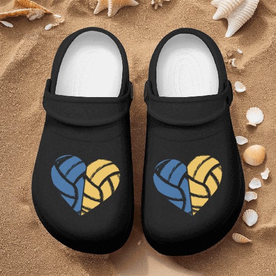 Volleyball Heart Volleyball Lover Gift for Player Nurse Clogs