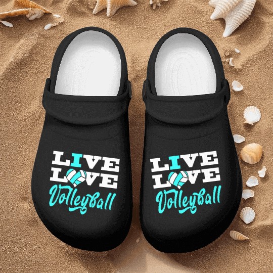 Volleyball Live Love Light Blue For Girlsns Nurse Clogs