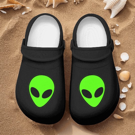 Alien Head Pocket Patch Area 51 Nurse Clogs