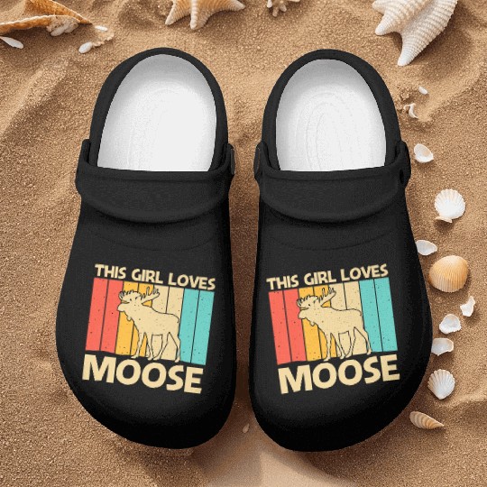 Cool Moose Design For Girls Kids Moose Deer Bull Nurse Clogs
