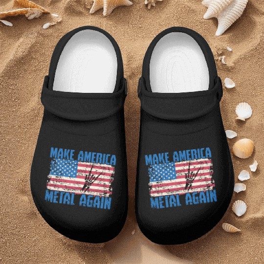 Make America Metal again Heavy Metal Music Nurse Clogs