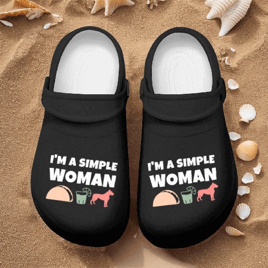 I'm A Simple Woman Tacos Tequila Boxer Dog Nurse Clogs