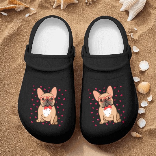 French Bulldog Valentines Day Funny Bulldog Lover Nurse Clogs