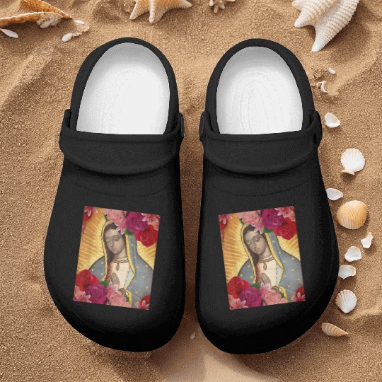 Our Lady of Guadalupe Rose Mexican Catholic Juan D Nurse Clogs