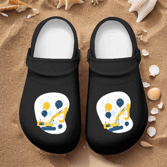 Yellow bulldozer celebrating Yellow bulldozer cele Nurse Clogs