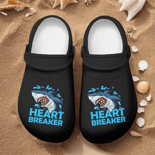 Heartbreaker Shark Anti-Valentine's Day Solo Nurse Clogs