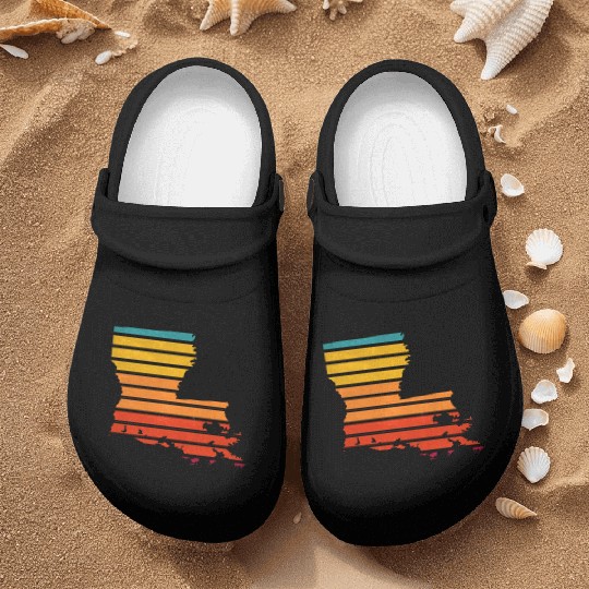 Louisiana sticker retro Nurse Clogs