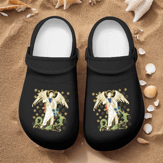 St. Michael the Archangel Icon Dragon Catholic Ang Nurse Clogs
