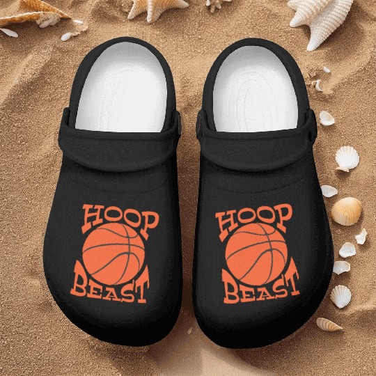 Hoop Beast / slam dunk - funny basketball saying Nurse Clogs