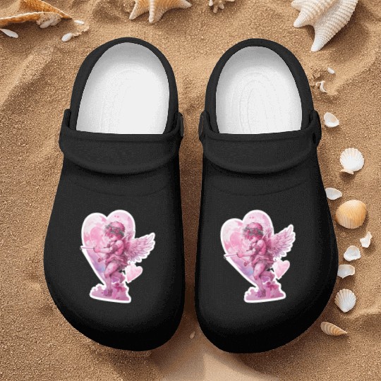 funny Cupid Valentine's Day girls Nurse Clogs