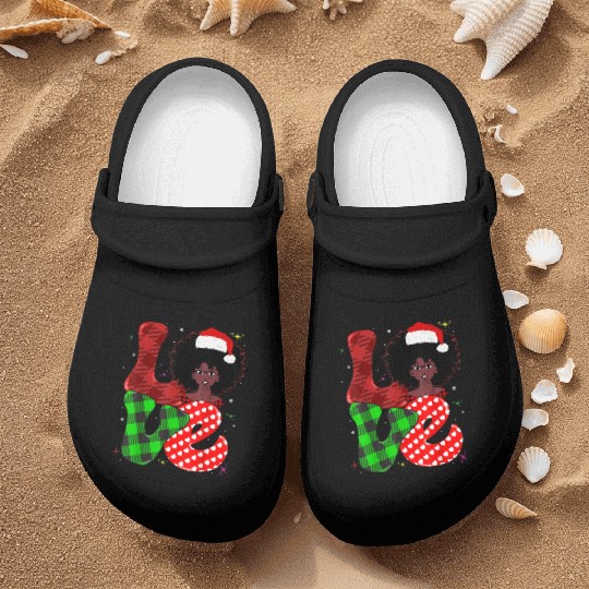 Black African Girl American Melanin Christmas Sant Nurse Clogs